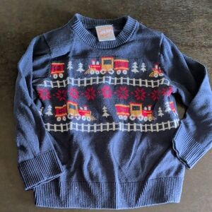 Jumping Beans Blue Sweater with Train Design